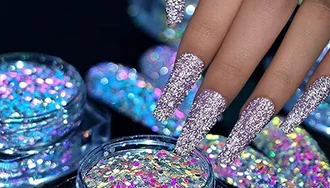 glitter powder on nails