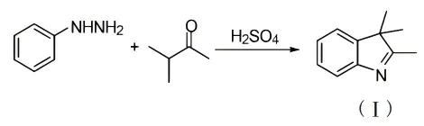 Synthesize phenylhydrazine with methyl isopropyl ketone under acidic catalysis